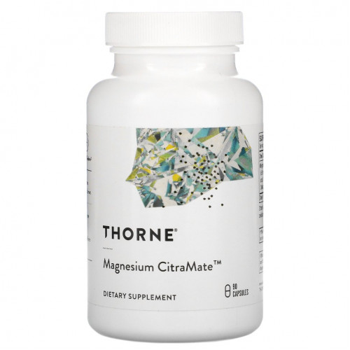 Thorne Research, Magnesium Citramate, добавка с магнием, 90 капсул