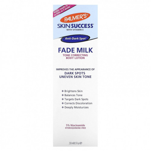 Palmers, Skin Success with Vitamin E, Fade Milk, лосьон для тела, корректирующий тонус, 250 мл (8,5 жидк. Унции)