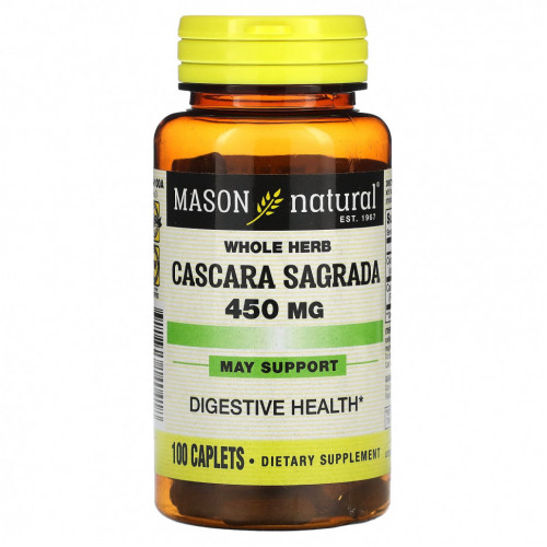 Mason Natural, Каскара саграда, 450 мг, 100 капсул