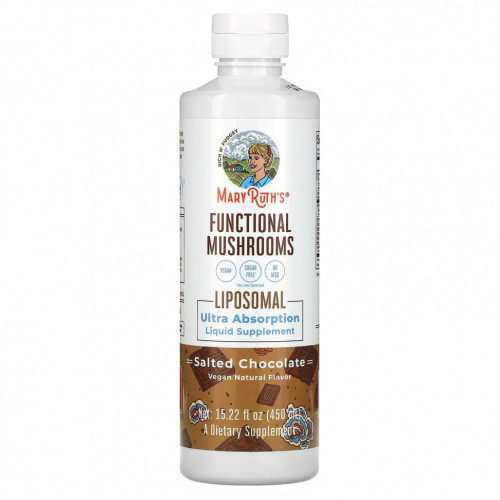 MaryRuth Organics, Functional Mushrooms Liposomal, соленый шоколад, 450 мл (15,22 жидк. Унции)