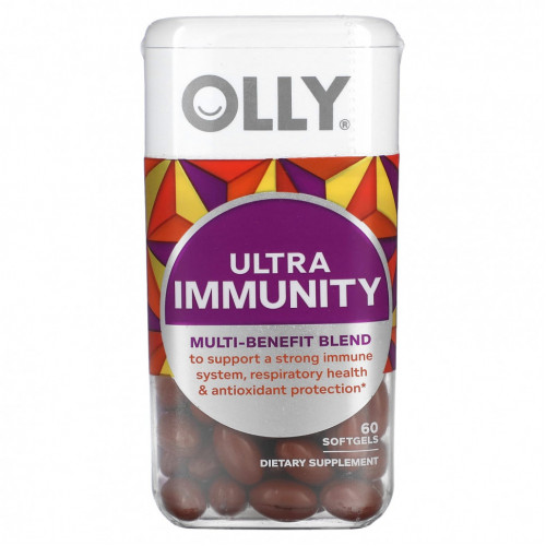 OLLY, Ultra Immunity, многофункциональная смесь, 60 мягких таблеток