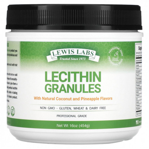 Lewis Labs, Lecithin Granules, Natural Coconut and Pineapple, 16 oz (454 g)