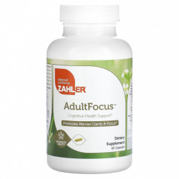 Zahler, AdultFocus, поддержка когнитивного здоровья, 60 капсул