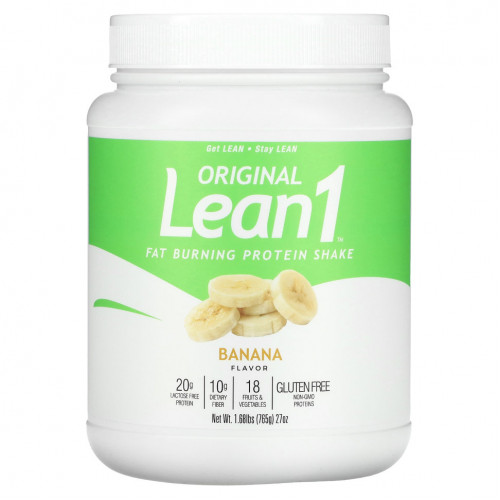 Lean1, Original, жиросжигающий протеиновый коктейль, банан, 765 г (1,68 фунта)