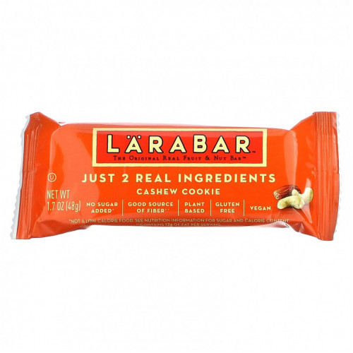 Larabar, The Original Real Fruit & Nut Bar, печенье с кешью, 6 батончиков, 48 г (1,7 унции)