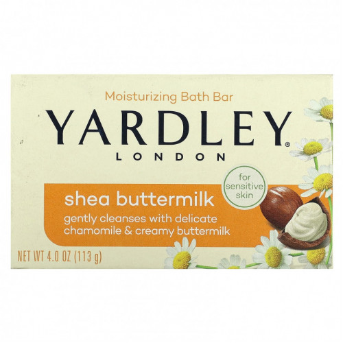 Yardley London, Увлажняющий батончик для ванн, пахта ши, 113 г (4 унции)