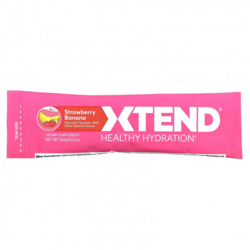 Xtend, Healthy Hydration, клубника и банан, 15 пакетиков по 8,6 г (0,3 унции)