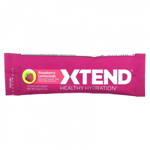 Xtend, Healthy Hydration, малиновый лимонад, 15 пакетиков по 8,6 г (0,3 унции)