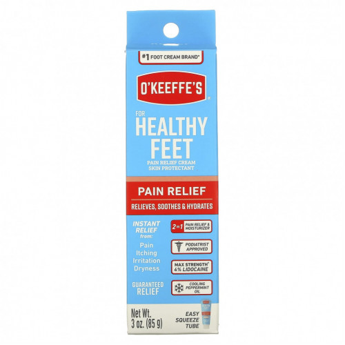 O'Keeffe's, For Healthy Feet, обезболивающий крем, 85 г (3 унции)