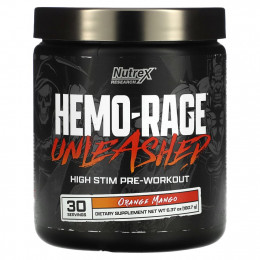 Nutrex Research, Hemo-Rage Unleash, High Stim перед тренировкой, апельсин и манго, 180,7 г (6,37 унции)