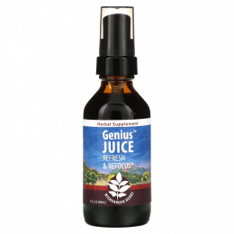 WishGarden Herbs, Genius Juice, Refresh & Refocus, 59 мл (2 жидк. Унции)