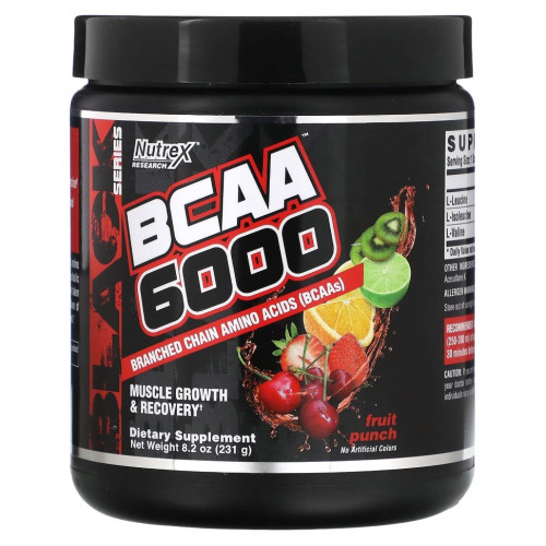 Nutrex Research, BCAA 6000, фруктовый пунш, 231 г (8,2 унции)