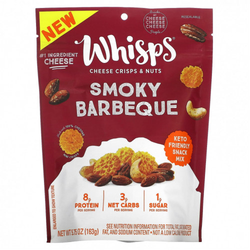 Whisps, Cheese Crisps & Nuts, Smoky Barbeque, 5.75 oz (163 g)