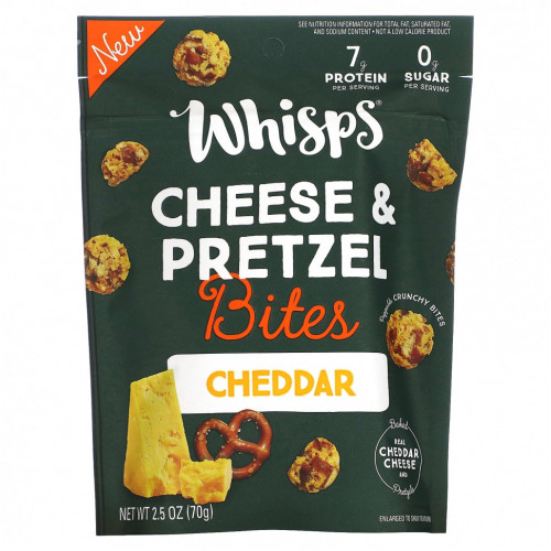 Whisps, Cheese & Pretzel Bites, Cheddar, 2.5 oz (70 g)