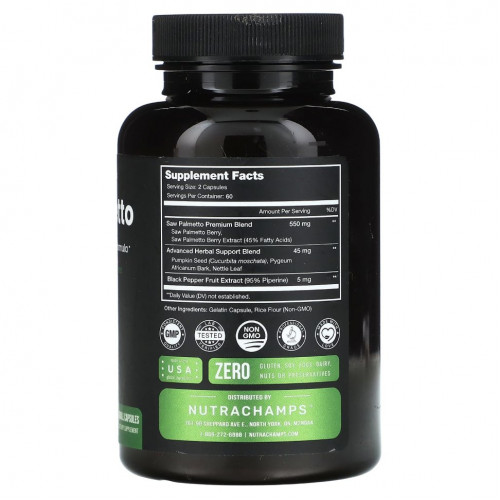 NutraChamps, Saw Palmetto, 120 маленьких капсул