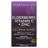 Viva Naturals, Elderberry, витамин C и цинк, поддержка иммунитета 5 в 1, 120 капсул