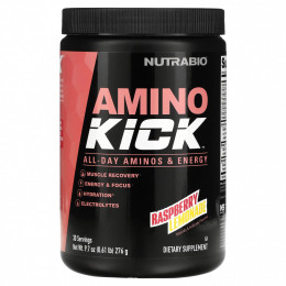 Nutrabio Labs, Amino Kick, малиновый лимонад, 276 г (0,61 фунта)