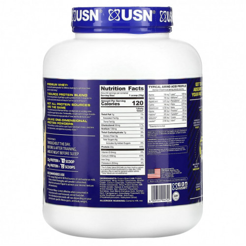 USN, Premium Whey +, ваниль, 2267 г (5 фунтов)