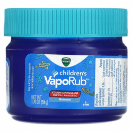 Vicks, VapoRub для детей, мазь, от кашля, для детей от 2 лет, 50 г (1,76 унции)