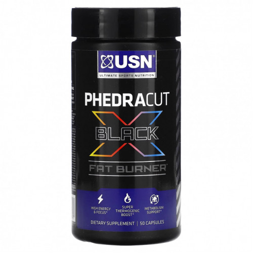 USN, Phedracut Black, жиросжигатель, 50 капсул