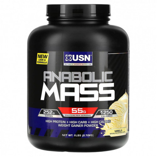 USN, Anabolic Mass, ваниль, 2,72 кг (6 фунтов)