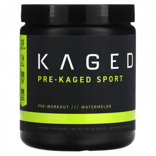 Kaged, PRE-KAGED Sport, перед тренировкой, арбуз, 264 г (9,31 унции)