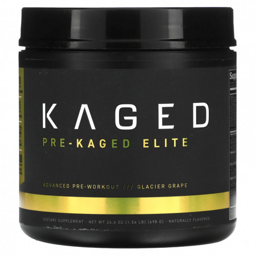 Kaged, PRE-KAGED Elite, перед тренировкой, со вкусом винограда Gracier, 698 г (1,54 фунта)