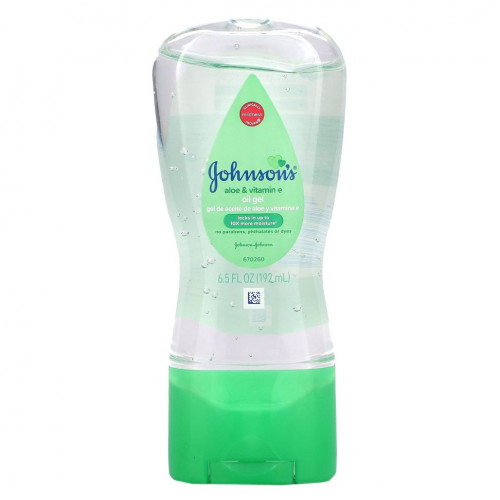 Johnson & Johnson, Масляный гель, алоэ и витамин E, 192 мл (6,5 жидк. Унции)