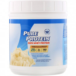 Pure Protein, 100% сывороточный протеин, со вкусом ванильного мороженого, 453 г (1 фунт)