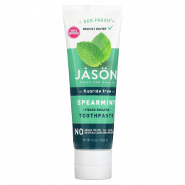 Jason Natural, Sea Fresh, зубная паста для свежести дыхания, без фтора, мята, 119 г (4,2 унции)