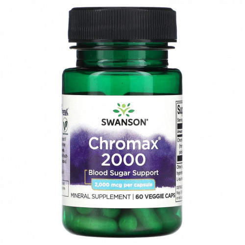 Swanson, Chromax 2000, 2000 мкг, 60 растительных капсул