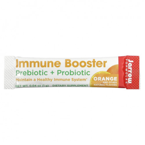 Jarrow Formulas, On-The-Go Immune Booster, апельсин, 14 пакетиков по 1 г (0,04 унции)