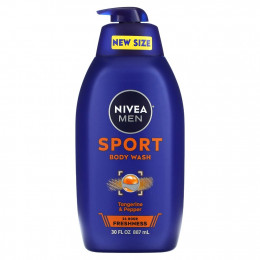 Nivea, Мужское, спортивное гель-гель, мандарин и перец, 887 мл (30 жидк. Унций)