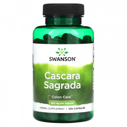 Swanson, Cascara Sagrada, 450 мг, 100 капсул