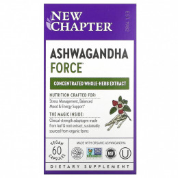 New Chapter, Ashwagandha Force`` 60 веганских капсул