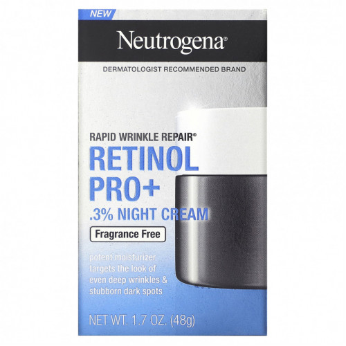 Neutrogena, Retinol Pro + .3% ночной крем, без отдушек, 48 г (1,7 унции)