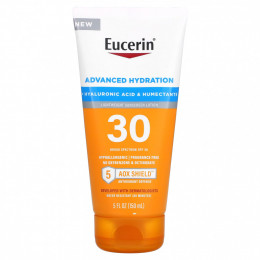 Eucerin, Advanced Hydration, легкий солнцезащитный лосьон, SPF 30, без отдушек, 150 мл (5 жидк. Унций)