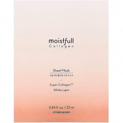 Etude, Moistfull Collagen, Beauty Sheet Mask, 1 Sheet, 0.84 fl oz (25 ml)