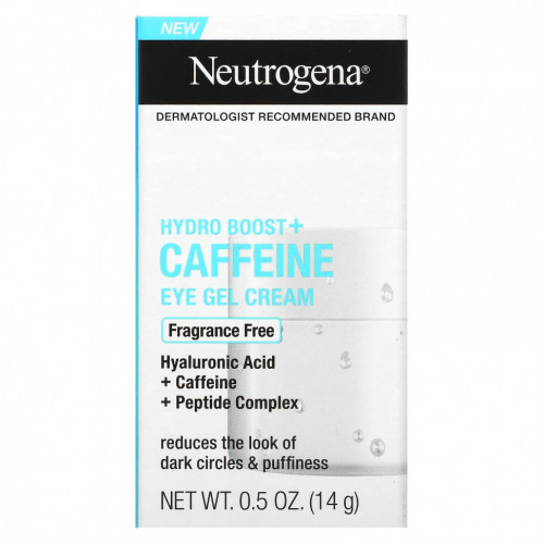 Neutrogena, Крем-гель для кожи вокруг глаз с кофеином Hydro Boost, без отдушек, 14 г (0,5 унции)