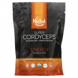 Nested Naturals, Super Cordyceps, смесь грибов и зелени, энергия, 270 г (9,5 унции)