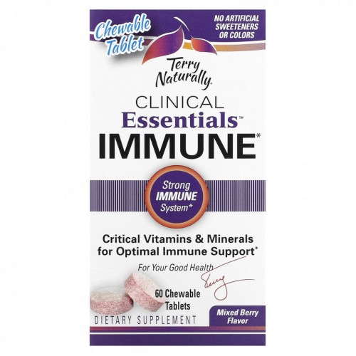 Terry Naturally, Clinical Essentials Immune, ягодное ассорти, 60 жевательных таблеток