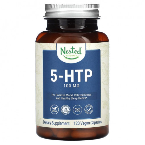 Nested Naturals, 5-HTP, 100 мг, 120 веганских капсул