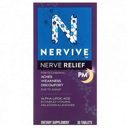 Nervive, Nerve Relief, PM, 30 таблеток