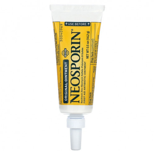 Neosporin, Мазь с антибиотиком для первой помощи, оригинальная, 14,2 г (0,5 унции)