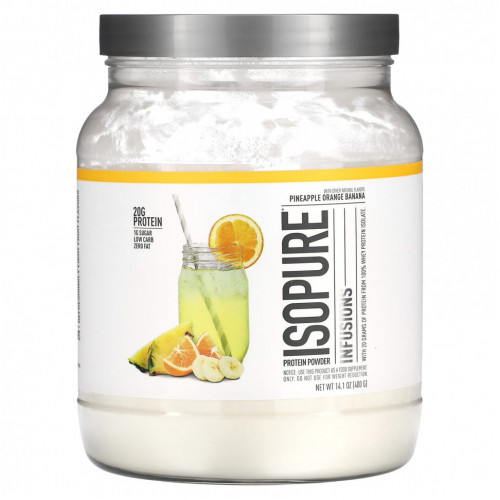 Isopure, Infusions, протеиновый порошок, ананас, апельсин и банан, 400 г (14,1 унции)