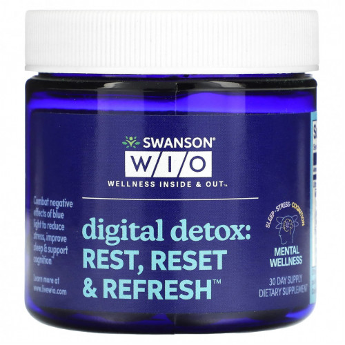 Swanson WIO, Цифровая детоксикация: Rest, Reset & Refresh, 30 мягких таблеток