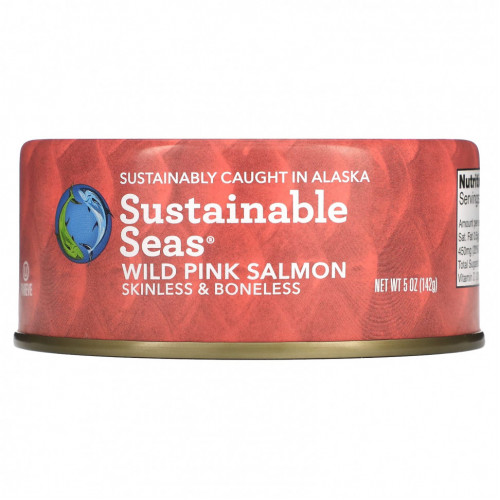 Sustainable Seas, Дикий горбуша, без кожи и без костей, 142 г (5 унций)