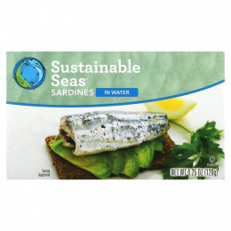 Sustainable Seas, Сардины в воде, 120 г (4,25 унции)