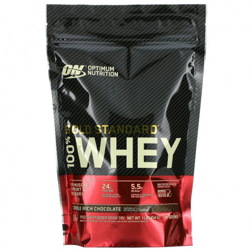 Optimum Nutrition, Gold Standard, 100% Whey, протеиновая сыворотка со вкусом шоколада, 454 г (1 фунт)