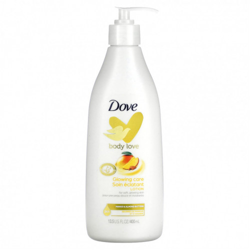 Dove, Glowing Care Lotion, масло манго и миндаля, 400 мл (13,5 жидк. Унции)